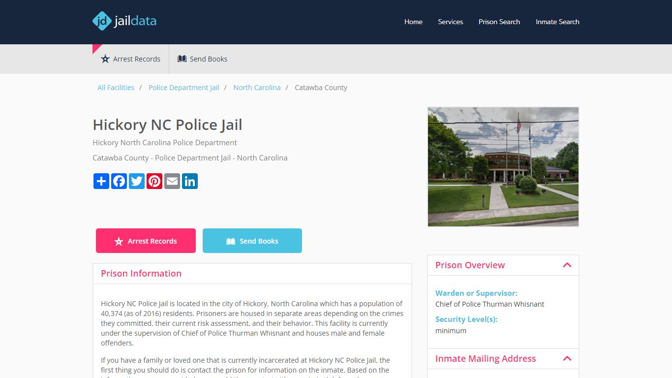 Hickory NC Police Jail Inmate Search and Prisoner Info - Hickory, NC
